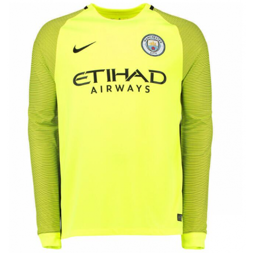 2016-17 Manchester City Green LS Goalkeeper Soccer Jersey